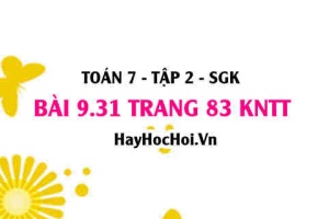 Bài 9.31 trang 83 Toán 7 Tập 2 Kết nối tri thức